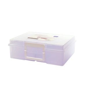 Opbergbox transparant met 16 cassettes