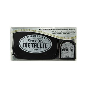 Inktkussen stazon metallic zilver