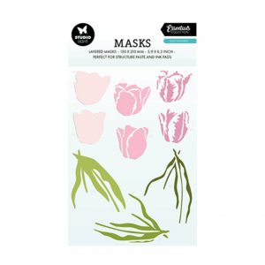 Stencil tulip flowers