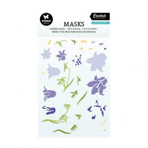 Stencil blue bell flowers