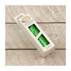 Hot foil iriserende driehoeken groen