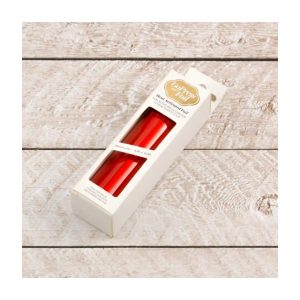 Hot foil iridescent finish red orange