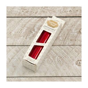 Hot foil hologram mirror finish red