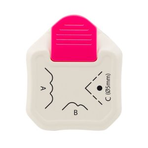 Hoekpons 3-in-1 label geschulpt