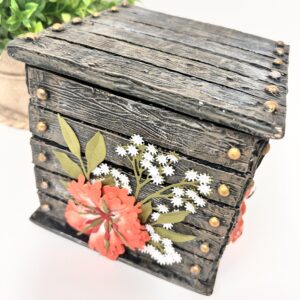 Leerzame les bewaardoosje met houtstructuur