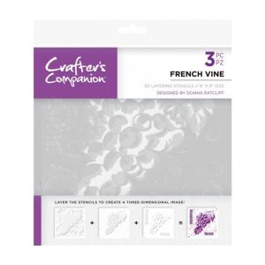 3D layering stencils french vine