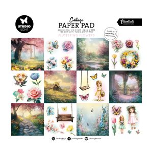 Collage blok fluttering flowers