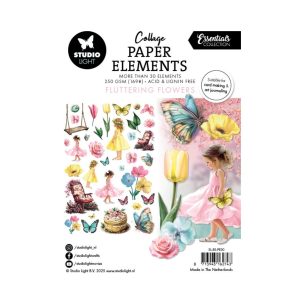 Collage elementen fluttering flowers