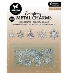 Metal charms snowflakes