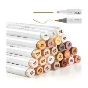 Honolulu B 24 kleuren alcohol art markers brush & fine skin colors