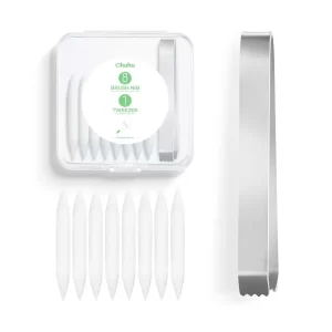 Replacement brush nibs set van 8 & pincet