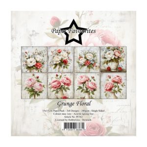 Designpapier grunge floral