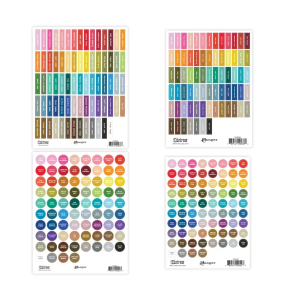 Distress label assortment sheets white small & large round labels