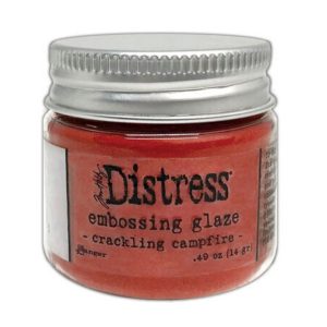Distress embossing glaze crackling campfire