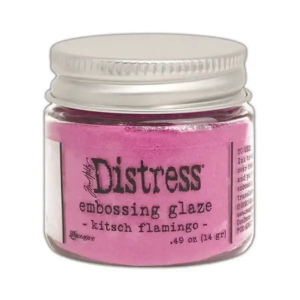 Distress embossing glaze kitsch flamingo