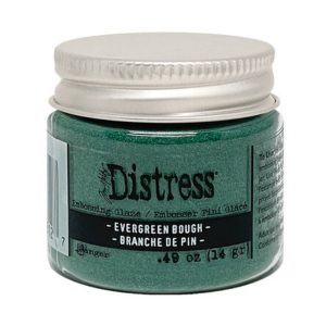 Distress embossing glaze evergreen bough
